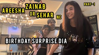 Sehar Zainab or Areesha ne birthday surprise dia😍🎉  Usama phir sy late hogaya 😟  Part1 HamzaShykh [upl. by Cimah]