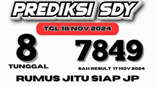 PREDIKSI SDY HARI INI 18 NOVEMBER 2024  RUMUS JITU SYDNEY  BOCORAN SIDNEY HARI INI  DATA SDY [upl. by Dreda]