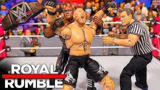 Brock Lesnar vs Bobby Lashley WWE Championship Action Figure Match Royal Rumble 2022 [upl. by Ecyla914]