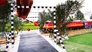 MINIATURE RAILWAY LEVEL CROSSING OF INDIAN RAILWAY  CENTY TOY TRAIN amp DIECAST [upl. by Neyr]