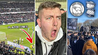 DERBY COUNTY VS BIRMINGHAM CITY  22  DERBY FANS RIOT PYROS PROTESTS amp 96TH MINUTE CARNAGE [upl. by Zeb]