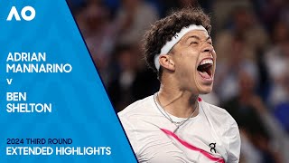 Adrian Mannarino v Ben Shelton Extended Highlights  Australian Open 2024 Third Round [upl. by Ycniuq640]