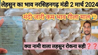 Lehsun ka bhav ll garlic price today।। Narsingarh mandi 2 march [upl. by Estes198]