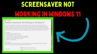 How to Fix Screensaver Not Working in Windows 11 [upl. by Laeahcim317]