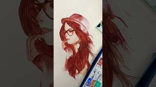 Monochrome watercolor paintingwatercolor on cartridge paper shorts youtubeshorts [upl. by Elmo]