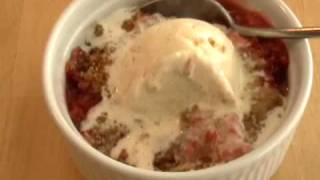 Rhubarb Crisp  Strawberry and Rhubarb Crisp Recipe [upl. by Notserc]