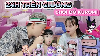 Thử Thách 24H Sống Trên Giường Ngủ Ăn Và Chơi Toàn Là Đồ Hình Kuromi  MiMi Family [upl. by Affay]