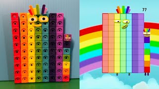 Numberblocks 0100 learning counting 1100 but use numberblocks toys MathLink Cubes counting 0100 [upl. by Aicirtak]