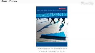 solution manual for Investments 9th Canadian Edition by Zvi Bodie [upl. by Nylarad]