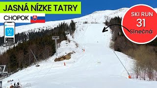 Jasna Nizke Tatry Chopok Slovakia  ski run 31 Slnečná short video 55quot [upl. by Ulah]