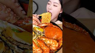 🍜지금까지 이런 라면은 없없다🔥문어전복꽃게블랙타이거새우까지얼큰 칼칼한 해물 라면먹방 [upl. by Bellaude]