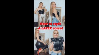 HOW TO STYLE a latex Corset 3 ways  Maddie Luca Shorts [upl. by Raina]