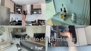 Tour e Organização nos armários de cozinha  Mostrei tudo Armário de Blindex e modulados 🏠🫶🏻 [upl. by Taddeo]