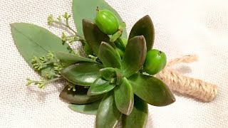 How to Make a Boutonniere with Succulents [upl. by Anailuj]