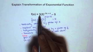 Explain Transformation of an Exponential Function [upl. by Tiras]