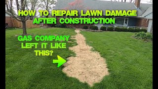 How to Repair Lawn Damage After Construction  DIY REPAIR  Step by Step [upl. by Tnahsarp]