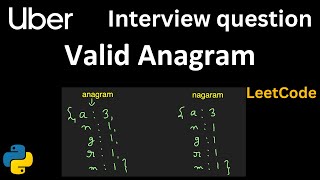 Valid Anagram  Leetcode 242  Python Problem 3 [upl. by Philemon]