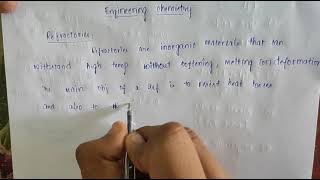 refractory  classification of refractories  cement  Engineering chemistry  short notes [upl. by Jennica]