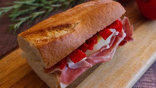 How to make Jamón Serrano and Manchego Cheese bocadillo 5min recipe [upl. by Nwotna]