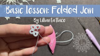 Basic tatting lesson  Folded join shuttle tatting frivolite [upl. by Esinal]