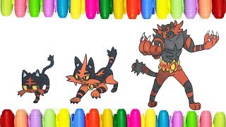 Pokemon Coloring Litten Torracat and Incineroar [upl. by Audrye618]