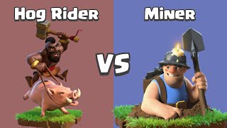 Every Level Hog Rider VS Every Level Miner  Clash of Clans [upl. by Henning495]