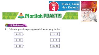 KSSM Matematik Tingkatan 1 Bab 4 Nisbah kadar dan kadaran marilah praktis no1 buku teks tingkatan 1 [upl. by Soane]