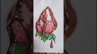 Strawberry Chocolate  Drawing ideas  The World of Art  art sketch drawing viralvideo shorts [upl. by Norbert376]