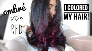 COLORING MY HAIR  RED OMBRE [upl. by Schram]