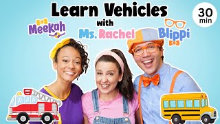 Blippi amp Ms Rachel Learn Vehicles  Wheels on the Bus  Videos for Kids  Tractor Car Truck  More [upl. by Blas]