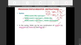 ARM Program Status Register Instructions [upl. by Nwahshar970]