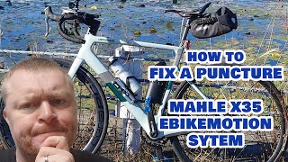 Remove the wheel amp fix a puncture on a Cannondale SuperSix Evo Neo Mahle X35 eBikeMotion on a ride [upl. by Aisirtap544]