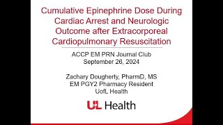 Cumulative Epinephrine Dose During Cardiac Arrest after Extracorporeal Cardiopulmonary Resuscitation [upl. by Ruhtua]