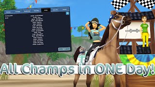 Star Stable Only TWO People at a Champ Completing ALL the champs in 1 day [upl. by Ecnerwaled]