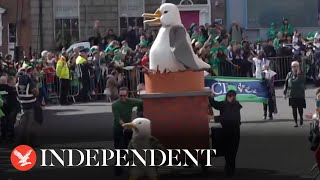 Live St Patricks Day parade marches through the Irish capital [upl. by Barbie785]