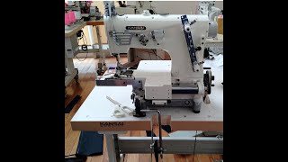 NC1001GSJ ジーンズ裾上げ専用ミシン 膝上げ式三巻フォルダー付 KANSAI SPECIAL HEMMING MACHINE FOR JEANS [upl. by Aneehsal11]