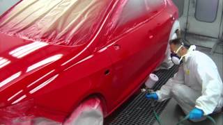 Pintando Carro vermelho com tinta Standoblue da Axalta wwwdecorpecascombr [upl. by Coppins608]