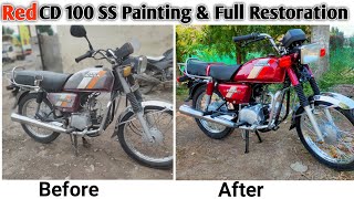 Red CD 100 SS Full Painting amp Modified । cd 100 ss modified । red cd 100 ss restoration [upl. by Auqenwahs]