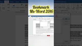 How to Use Bookmark in ms word2016how to use Bookmark How to Apply Bookmark in WordBookmark [upl. by Ysus]