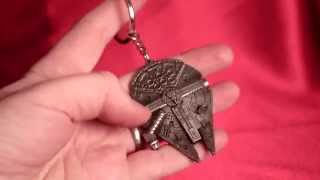 Star Wars Official Unboxing QMX Replica MILLENNIUM FALCON Silver keychain collection review HD [upl. by Wichman209]