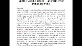 MSCSCformer Multiscale Convolutional Sparse Coding Based Transformer for Pansharpening [upl. by Onabru]