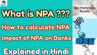 What is NPA   Impact of NPA on Banks  In Hindi [upl. by Aleece396]