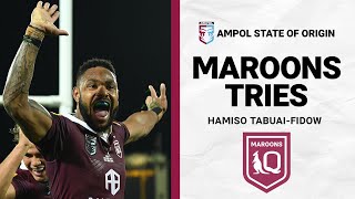 State of Origin  Hamiso TabuaiFidow has scored in every Origin hes played  QLD Maroons [upl. by Fionna]