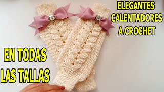 calentadores a crochet EN TODAS LAS TALLAS facil trenzas a crochet [upl. by Admama959]