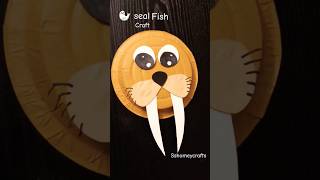 Paper plate craft for kids  seal fish diy crafts diy youtubeshorts craft shorts [upl. by Nylrahc258]