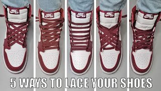 5 WAYS TO LACE UP YOUR JORDAN 1  Laces Styles [upl. by Eledoya]