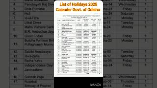 List of Holidays for the Calendar Year 2025 [upl. by Thornton]