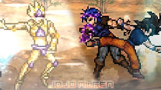 Jotaro Josuke Giorno Jonathan vs Manga Goku Luffy Naruto Ichigo MUGEN [upl. by Durman]