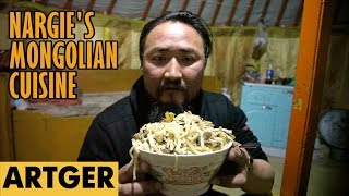 Nargies Mongolian Cuisine TSUIVAN Most Popular Mongolian Dish [upl. by Ynabe]