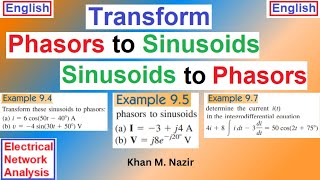 Example 94 95 97  Transform Sinusoids to Phasors amp Phasors to Sinusoids  Alexander [upl. by Aicek957]